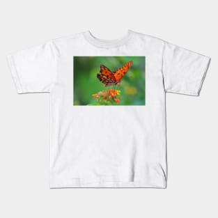 Gulf Fritillary On Lantana Kids T-Shirt